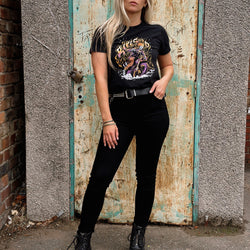 Brogan wearing our BSMC Resistant Women's Skinny Jean - Black