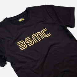 BSMC '77 T Shirt - Black/Gold, close up