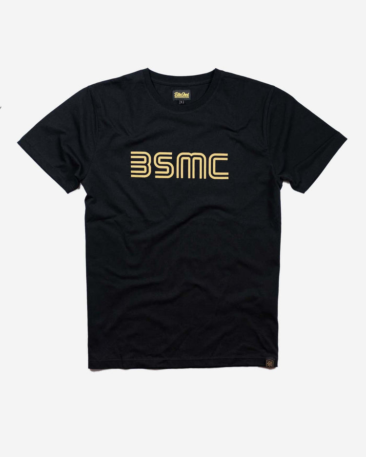 BSMC '77 T Shirt - Black/Gold, front