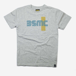 BSMC '77 T Shirt - Grey/Turquoise, front