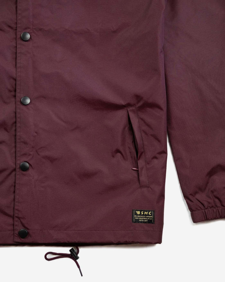 BSMC Company Coach Jacket - Burgundy, pocket close up