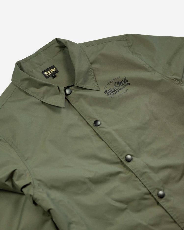 BSMC Company Coach Jacket - Khaki Green, close up