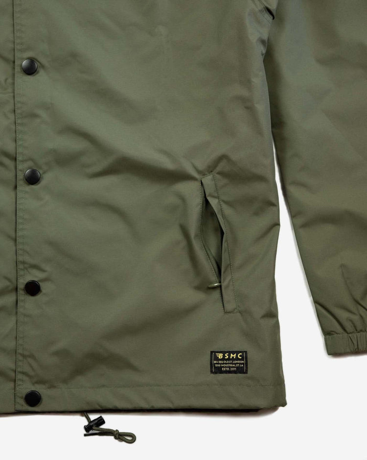 BSMC Company Coach Jacket - Khaki Green, pocket close up