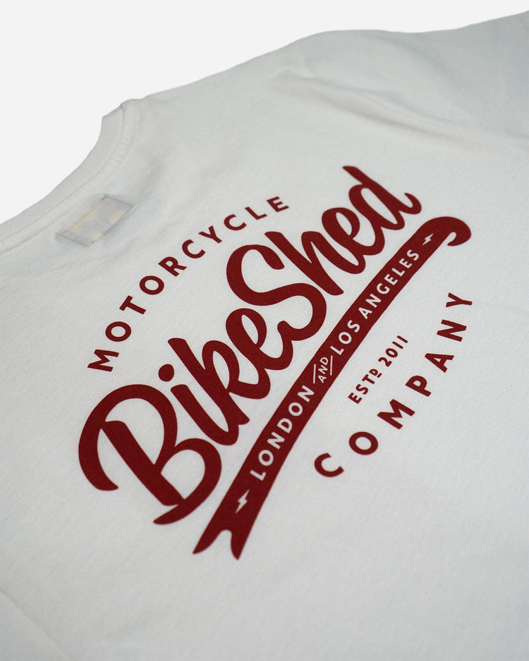 BSMC Company T-Shirt - Off White, back logo close up