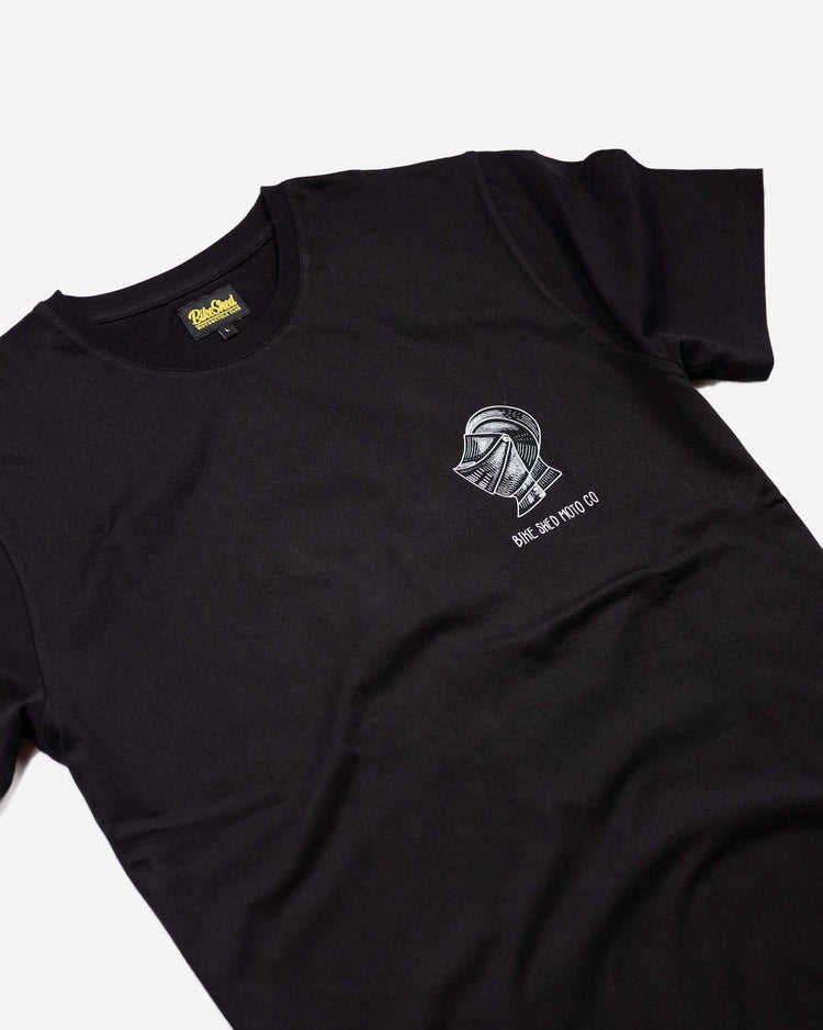 BSMC Dragon Slayer T Shirt - Black, side on close up