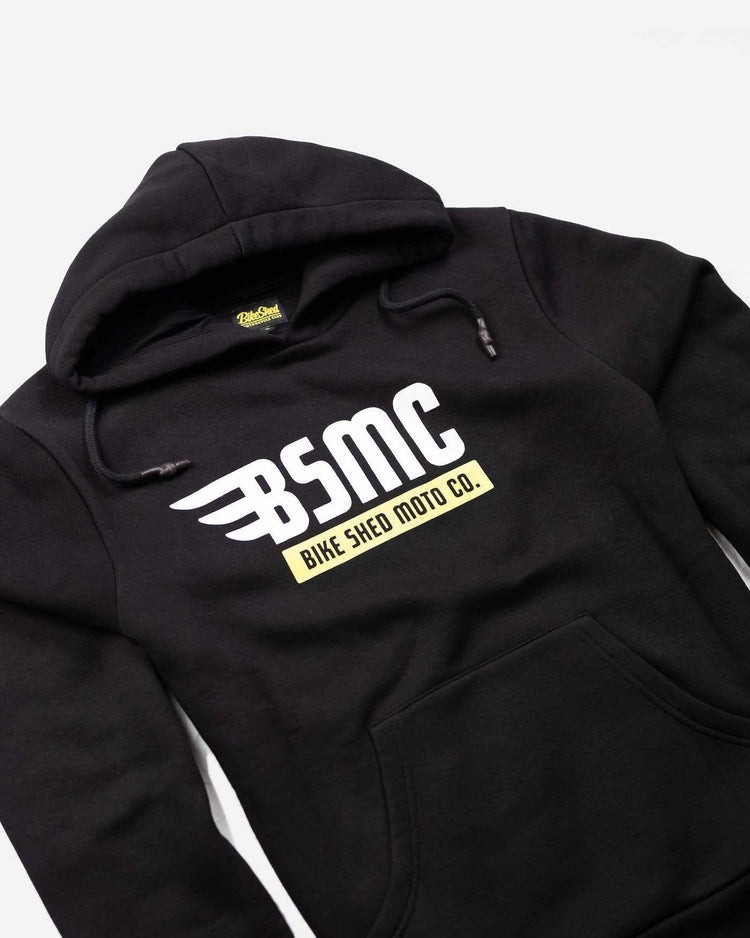 BSMC DT Overhead Hoodie - Black, side on close up