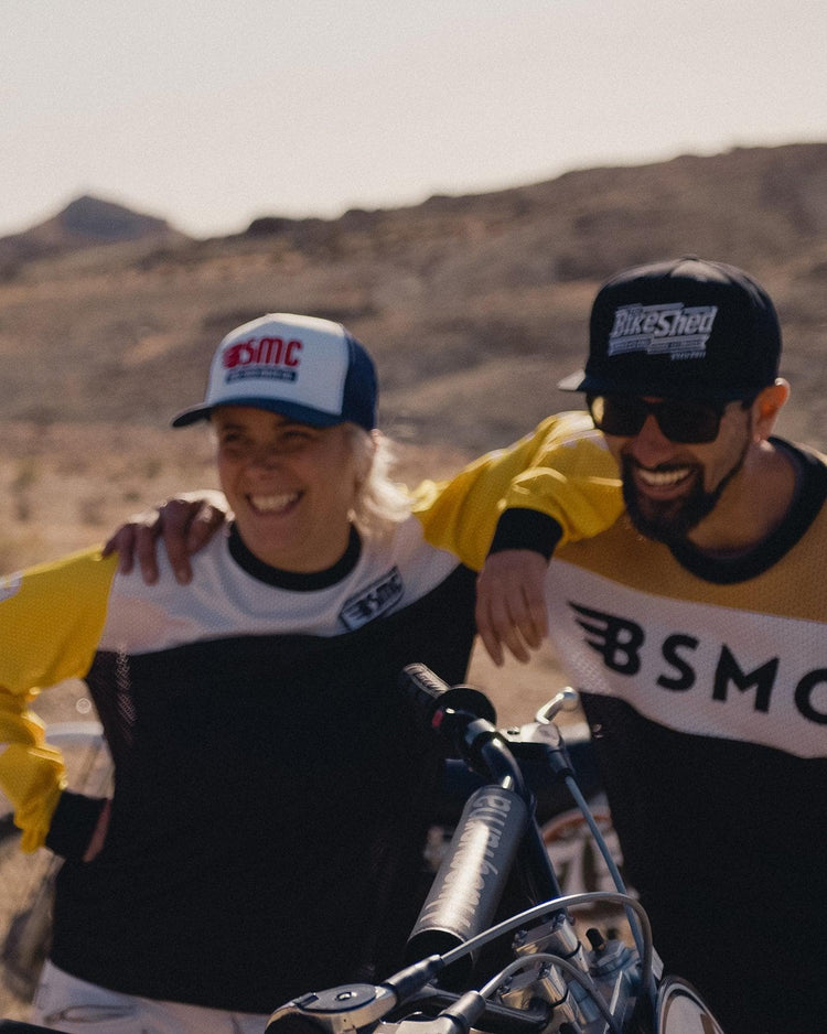 Smiles all round! Wearing 2 of our BSMC Race Jerseys