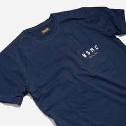 BSMC ESTD. Pocket T Shirt - Navy, front side on