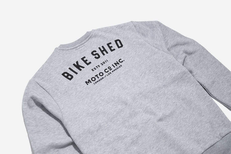 BSMC ESTD. Sweatshirt - Grey Marl, back side on