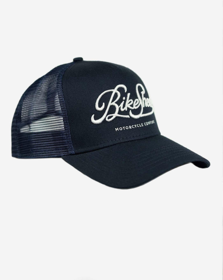 BSMC Garage Cap - Navy/White, side on