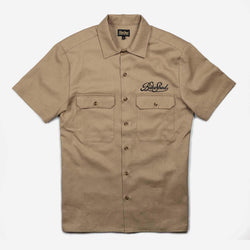 BSMC Garage Shirt - Tan & Black, front