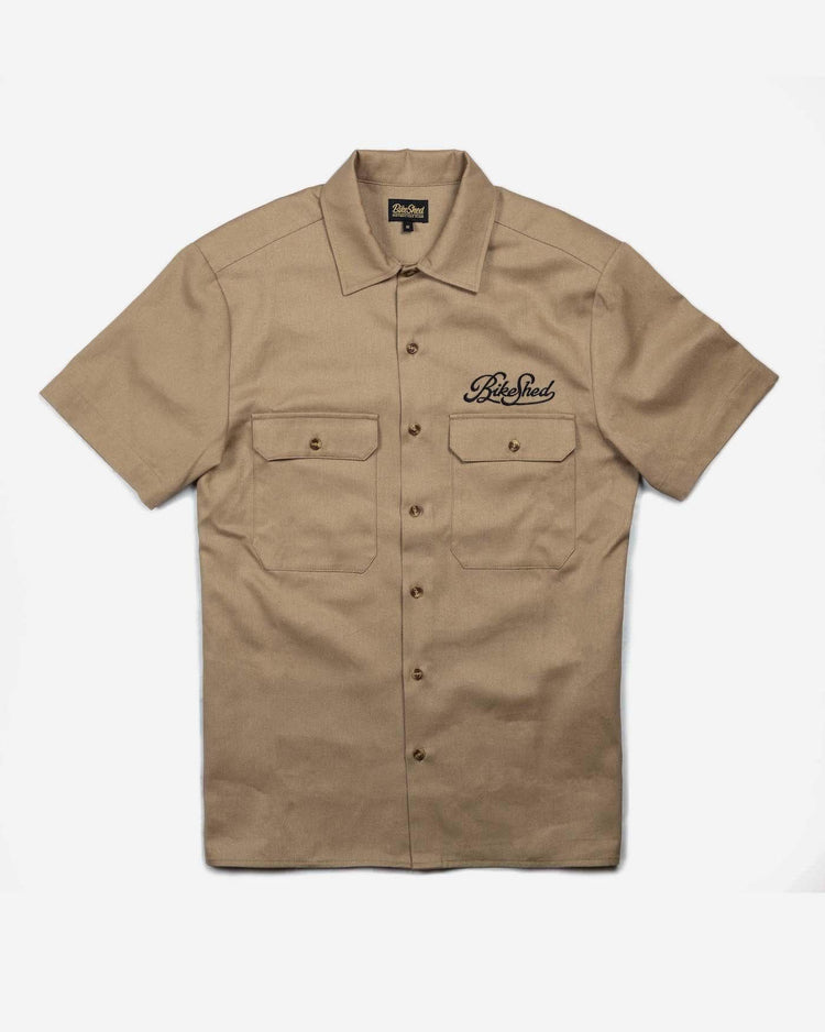 BSMC Garage Shirt - Tan & Black, front