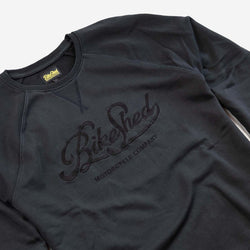 BSMC Garage Sweat - Washed Black, side on close up