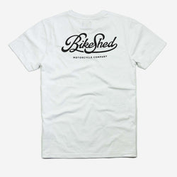 BSMC Garage T Shirt - White & Black, back