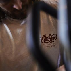 BSMC Handmade T Shirt - Cream, chest print close up