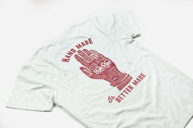 BSMC Handmade T Shirt - Cream, back print side on