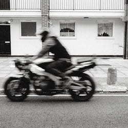 Donny riding his Fireblade while wearing our BSMC Inc. Overhead Hoodie - Khaki Green
