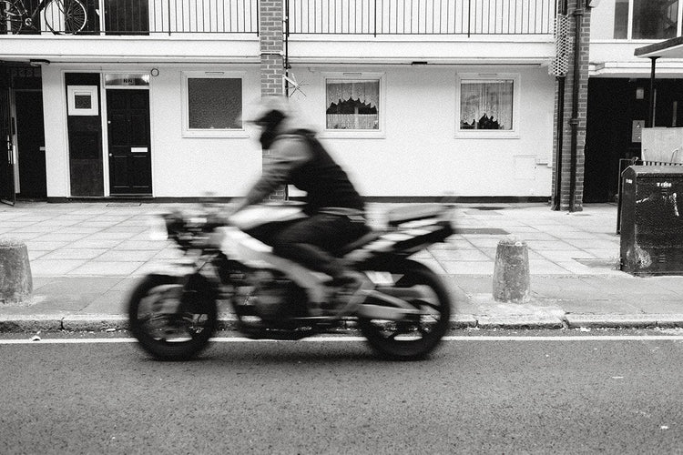 Donny riding his Fireblade while wearing our BSMC Inc. Overhead Hoodie - Khaki Green