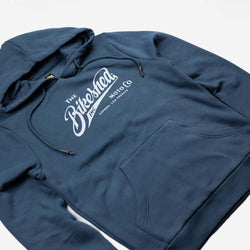 BSMC Inc. Overhead Hoodie - Petrol Blue, side on close up
