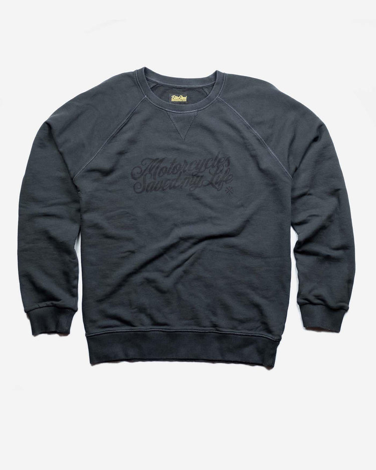 BSMC Retail Sweatshirts BSMC 'Motorcycles Saved My Life' Sweatshirt - WASHED BLACK, front