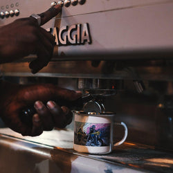 BSMC Mural Mug under espresso machine