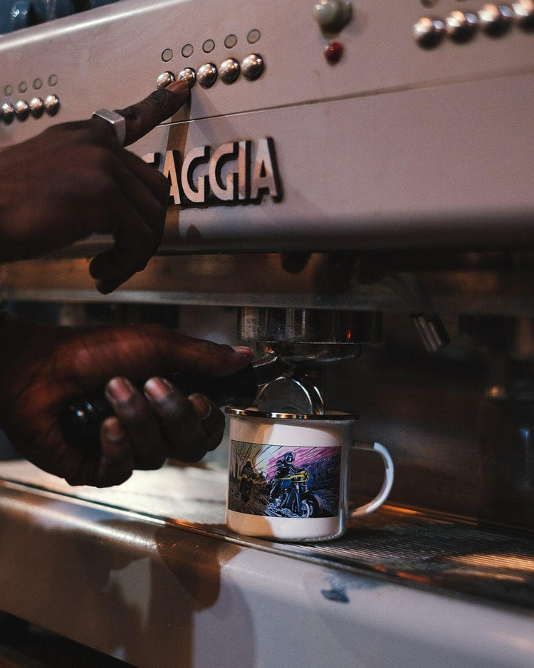 BSMC Mural Mug under espresso machine