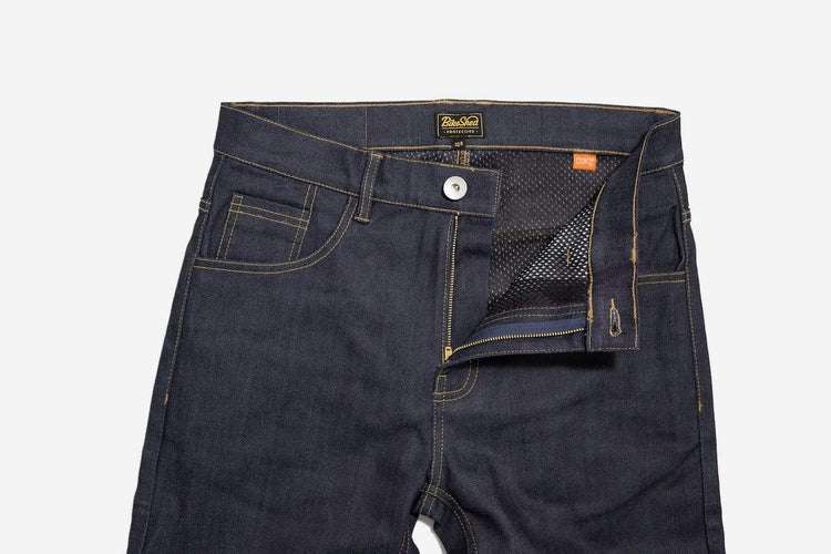 BSMC Protective - Road Jean - Raw Indigo, zip fly and button