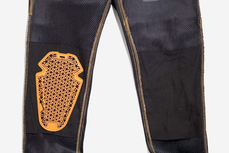 BSMC Protective - Road Jean - Raw Indigo, inside out showing knee armour