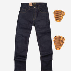 BSMC Protective - Road Jean - Raw Indigo, front with armour