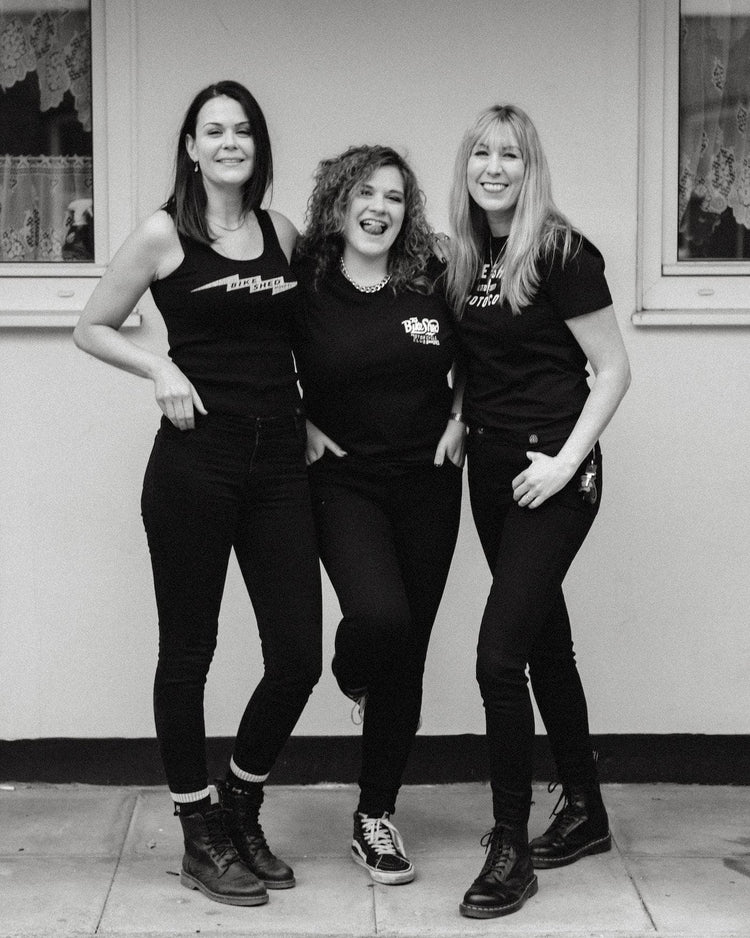 Clare, Anna & Ellie all wearing our BSMC Resistant Women's Skinny Jean - Black