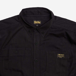 BSMC Ripstop Utility Shirt MKII - BLACK, collar close up