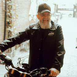 Brian wearing our BSMC Spanners Cap - Black & Gold