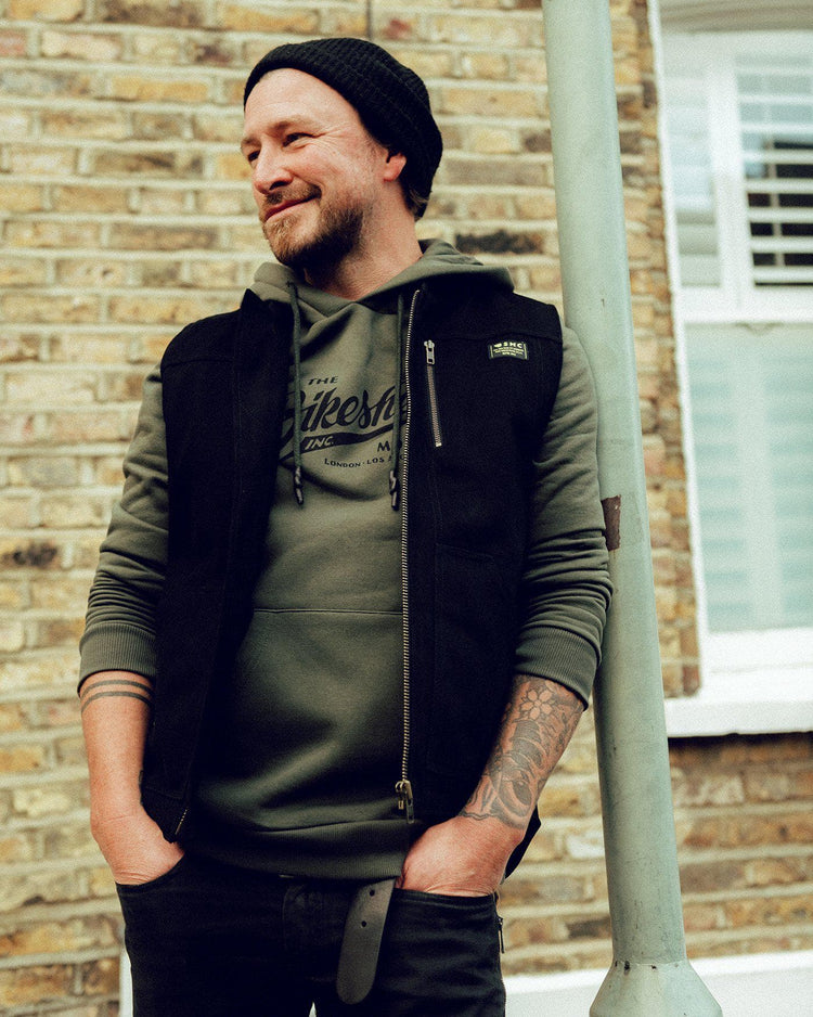 Donny wearing our BSMC Utility Vest - Black