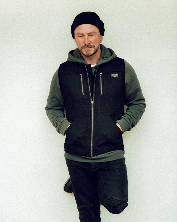 Donny wearing our BSMC Utility Vest - Black