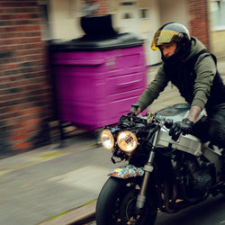 Donny riding his Fireblade wearing our BSMC Utility Vest - Black