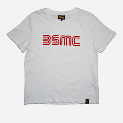 BSMC Women's '77 T Shirt - White/Red, front