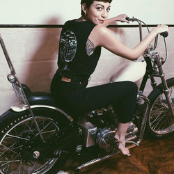 Model wearing our BSMC Women's Artemis Vest - Black