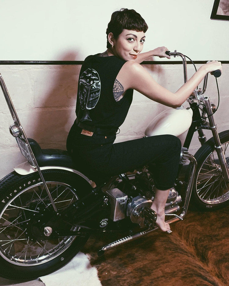 Model wearing our BSMC Women's Artemis Vest - Black