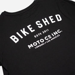 BSMC Women's ESTD. Pocket T Shirt - Black, back print close up