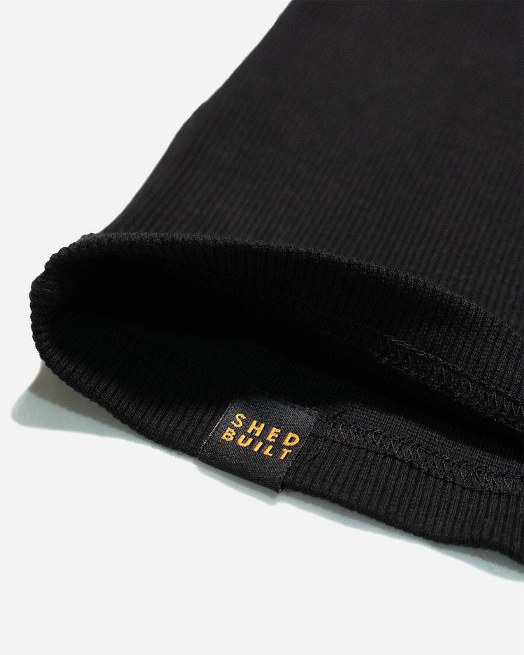BSMC Women's Garage Vest - Black, hem tag close up