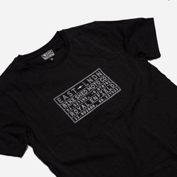 BSMC x Royal Enfield Vinplate T Shirt - Black, side on close up
