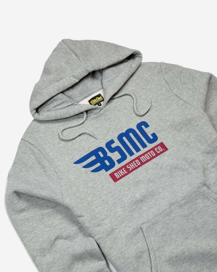 BSMC XR Overhead Hoodie - Grey, side on close up
