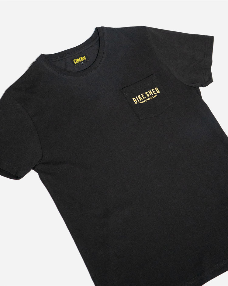 BSMC Deco Pocket T Shirt - Black, side on shot