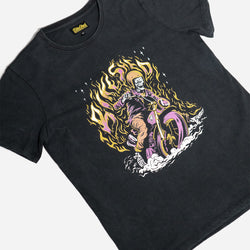 BSMC Women's Speed Demon T-Shirt - Washed Black, side on close up