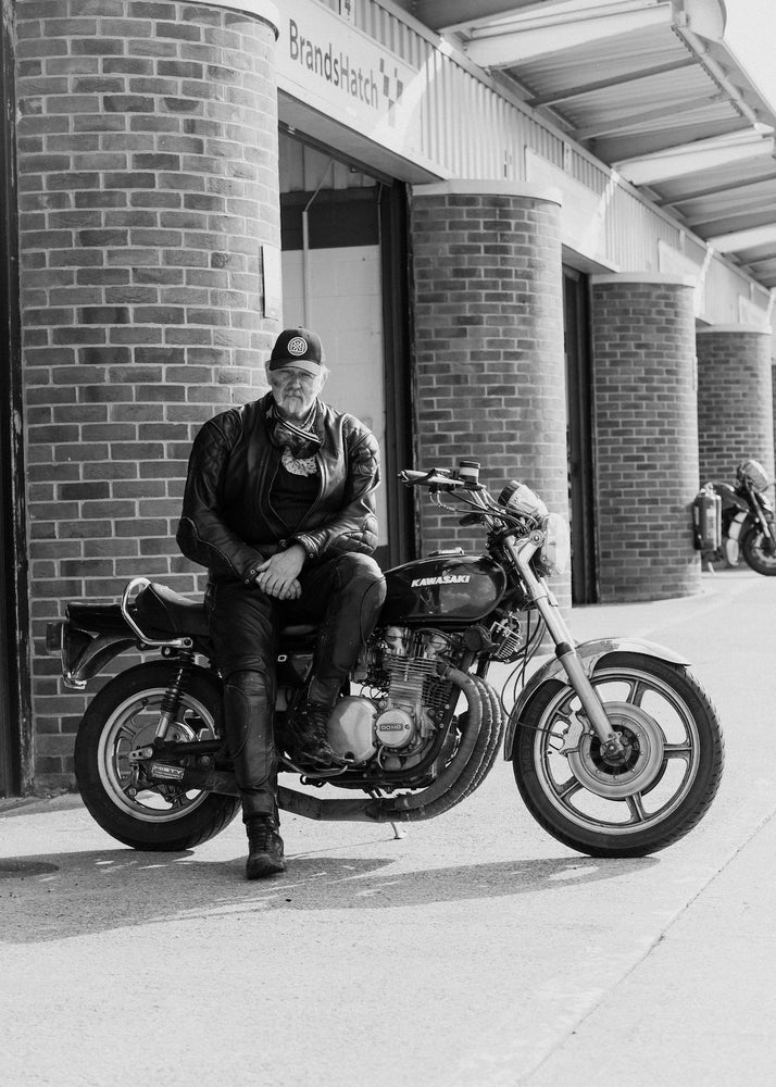 Member wearing our BSMC Roundel Patch Cap - Black