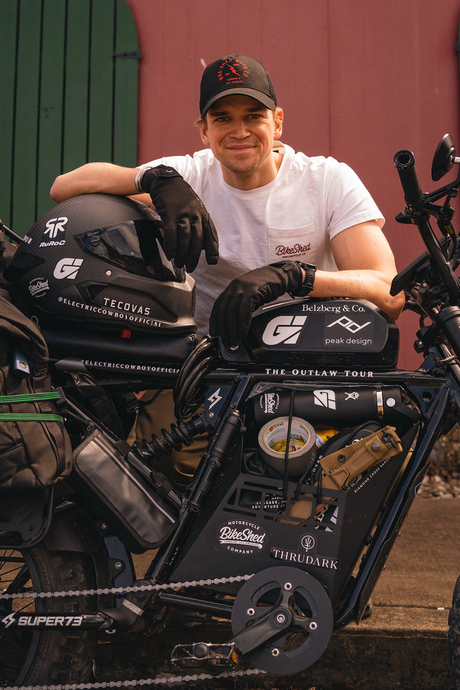 Harry smiling wearing our BSMC Chain T Shirt - Off White