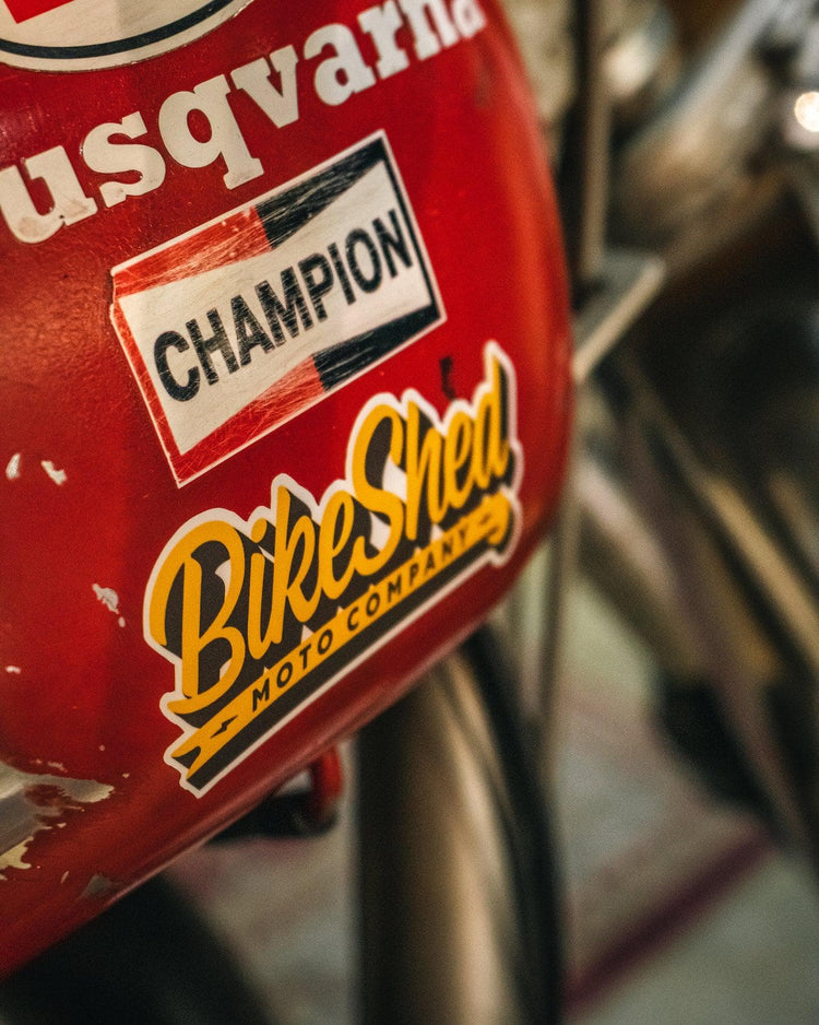 BSMC Sticker on a Husqvarna