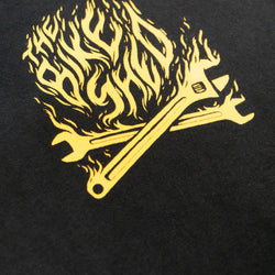 BSMC Speed Demon T-Shirt - Washed Black, logo close up