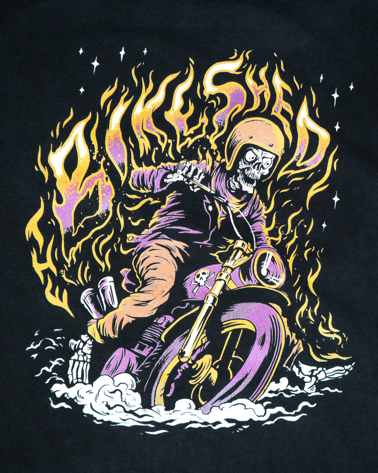 BSMC Speed Demon T-Shirt - Washed Black, back logo close up