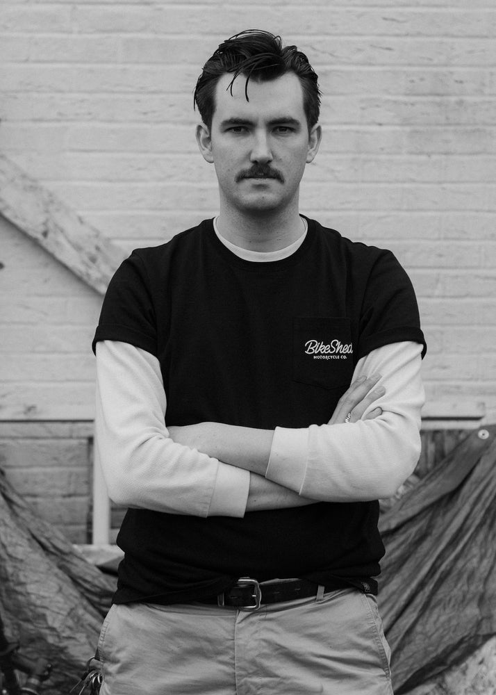 Joe looking stern in our BSMC Chain Slub T Shirt - Black